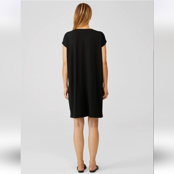 Eileen Fisher NWTs Jersey V Neck Dress - Picture 3 of 6